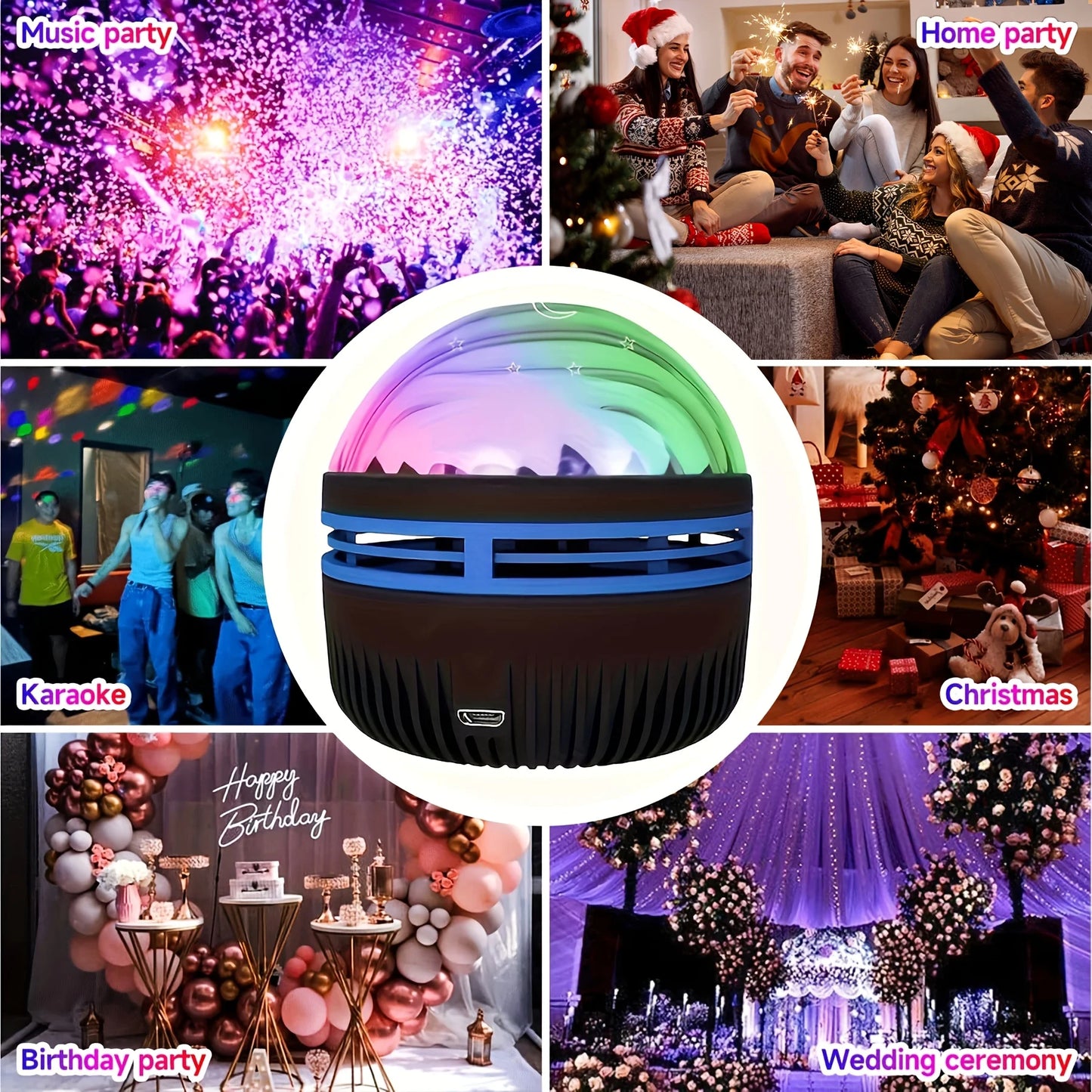 Aurora Borealis Starry Sky Projector,LED Star Projector Night Light with Remote, Galaxy Star Projector with 7 Lighting Effects