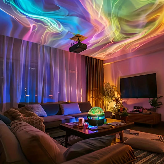 Aurora Borealis Starry Sky Projector,LED Star Projector Night Light with Remote, Galaxy Star Projector with 7 Lighting Effects
