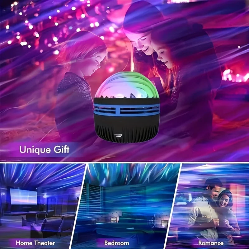 Aurora Borealis Starry Sky Projector,LED Star Projector Night Light with Remote, Galaxy Star Projector with 7 Lighting Effects